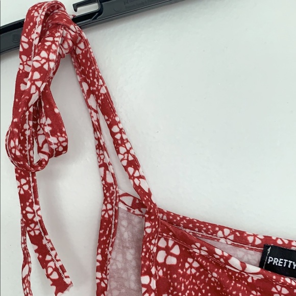 NEW PrettyLittleThing Red Tie Strap Dress Size 2 - Picture 4 of 7